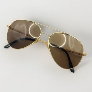 Vintage Polo Ralph Lauren Aviator Sunglasses Classic Metal Gold Color 46/S 140mm